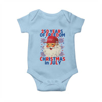 250 Years Of Freedom Baby Onesie Funny Santa Christmas in July
