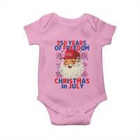 250 Years Of Freedom Baby Onesie Funny Santa Christmas in July