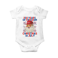 250 Years Of Freedom Baby Onesie Funny Santa Christmas in July