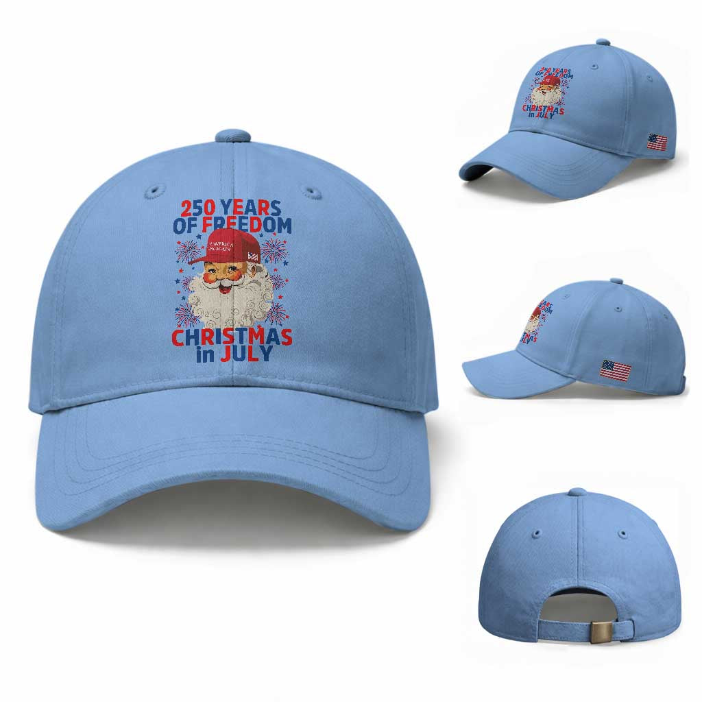250 Years Of Freedom Baseball Cap Funny Santa Christmas in July