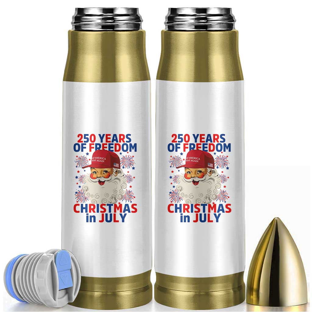 250 Years Of Freedom Bullet Tumbler Funny Santa Christmas in July