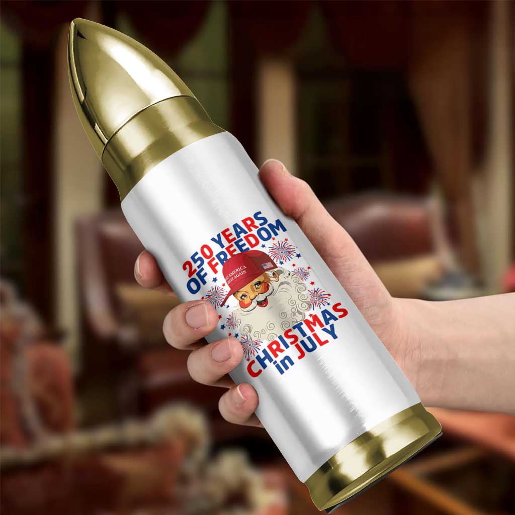 250 Years Of Freedom Bullet Tumbler Funny Santa Christmas in July