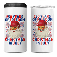 250 Years Of Freedom 4 in 1 Can Cooler Tumbler Funny Santa Christmas in July
