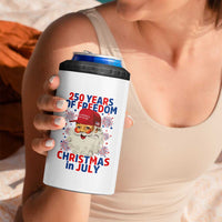250 Years Of Freedom 4 in 1 Can Cooler Tumbler Funny Santa Christmas in July