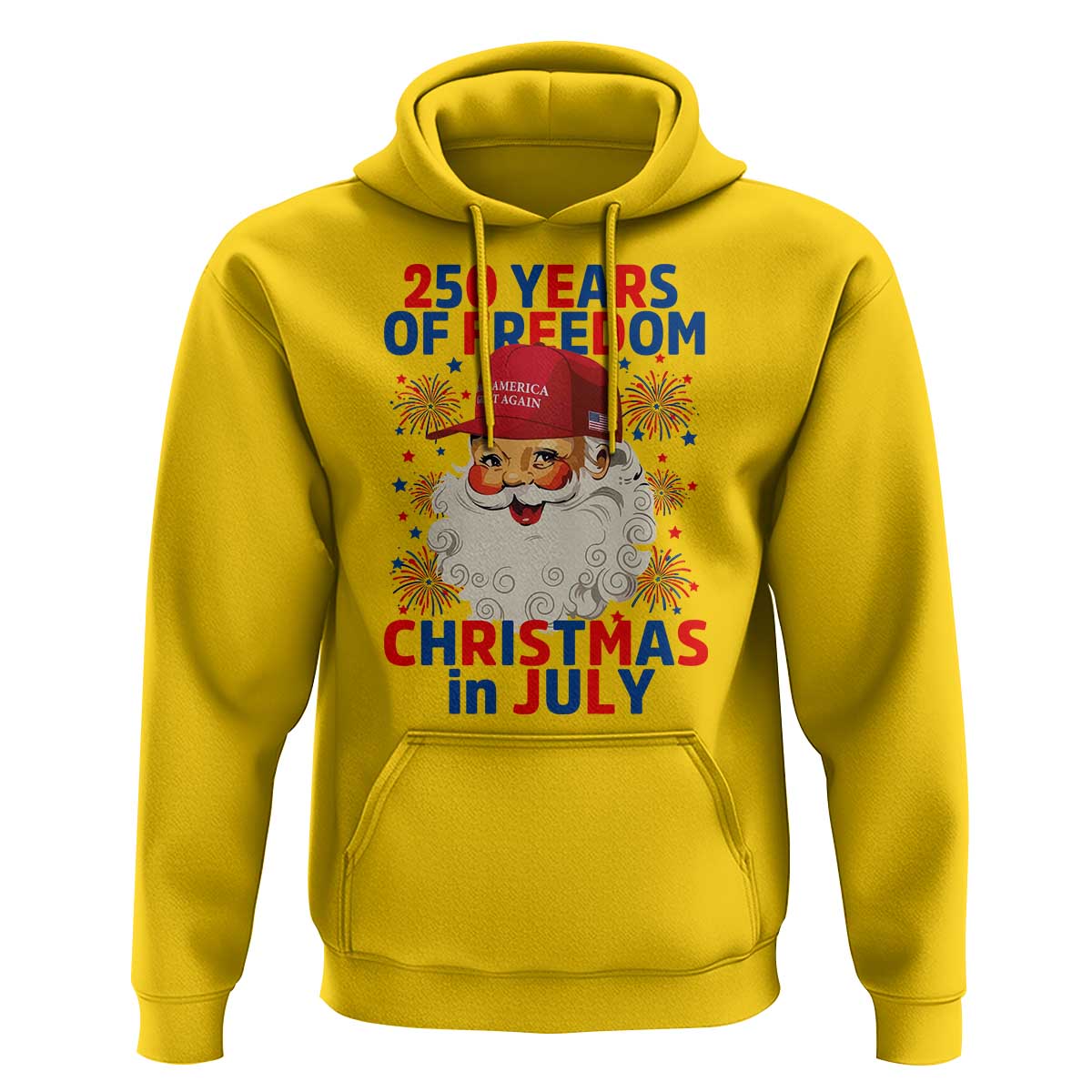 250 Years Of Freedom Hoodie Funny Santa Christmas in July