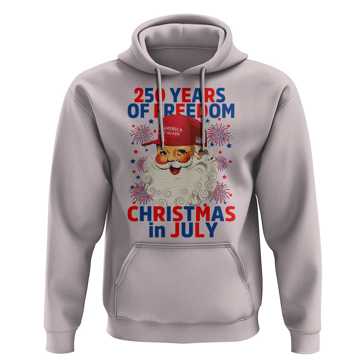 250 Years Of Freedom Hoodie Funny Santa Christmas in July