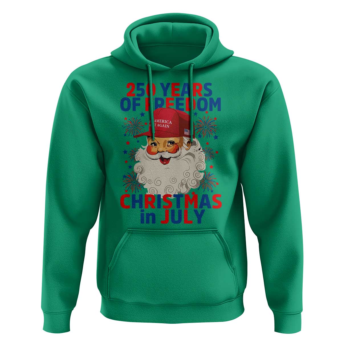 250 Years Of Freedom Hoodie Funny Santa Christmas in July