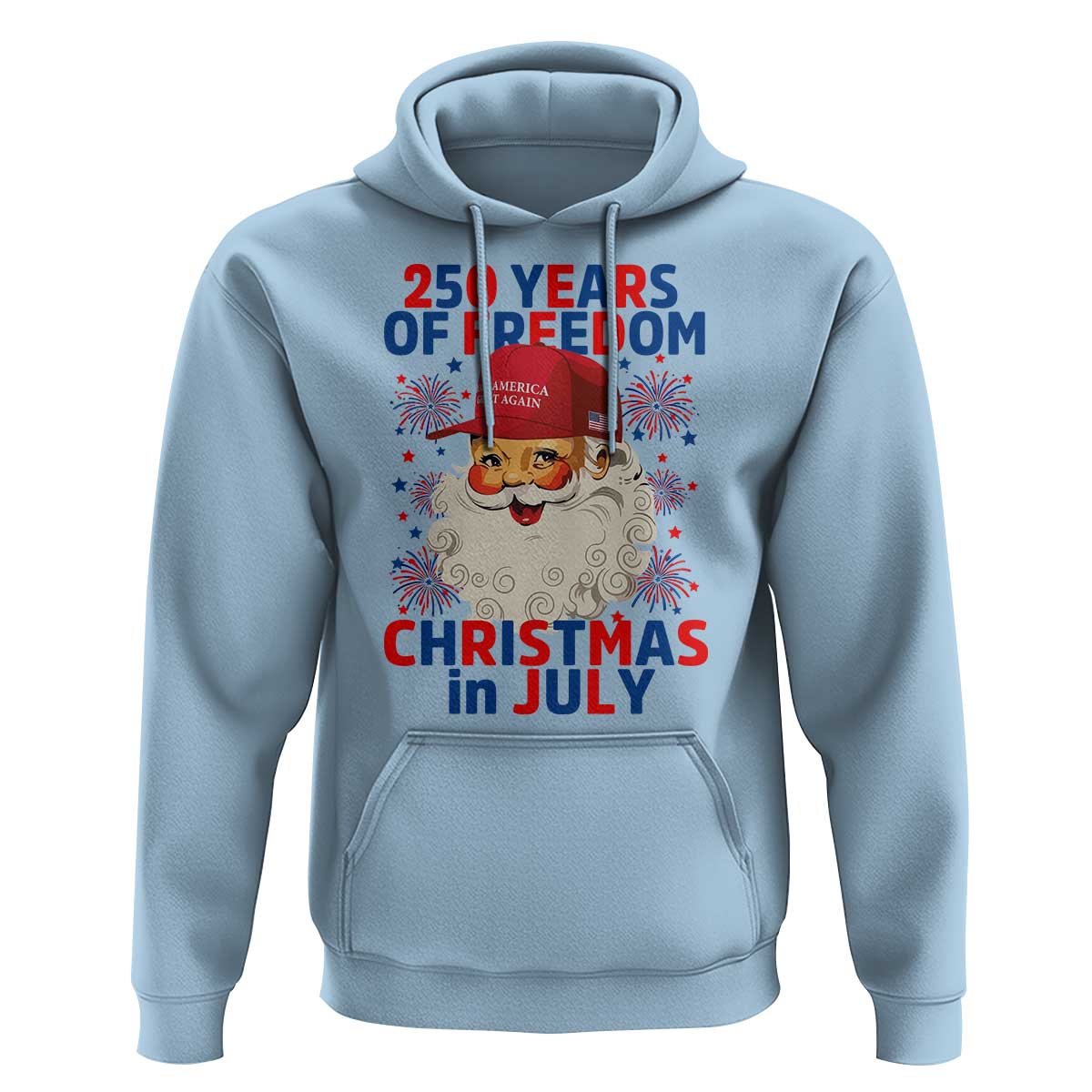 250 Years Of Freedom Hoodie Funny Santa Christmas in July