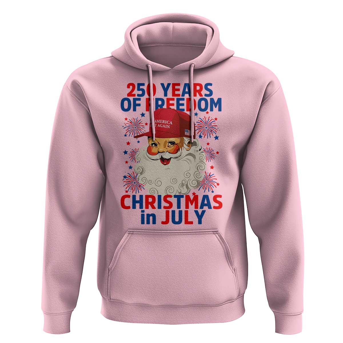 250 Years Of Freedom Hoodie Funny Santa Christmas in July
