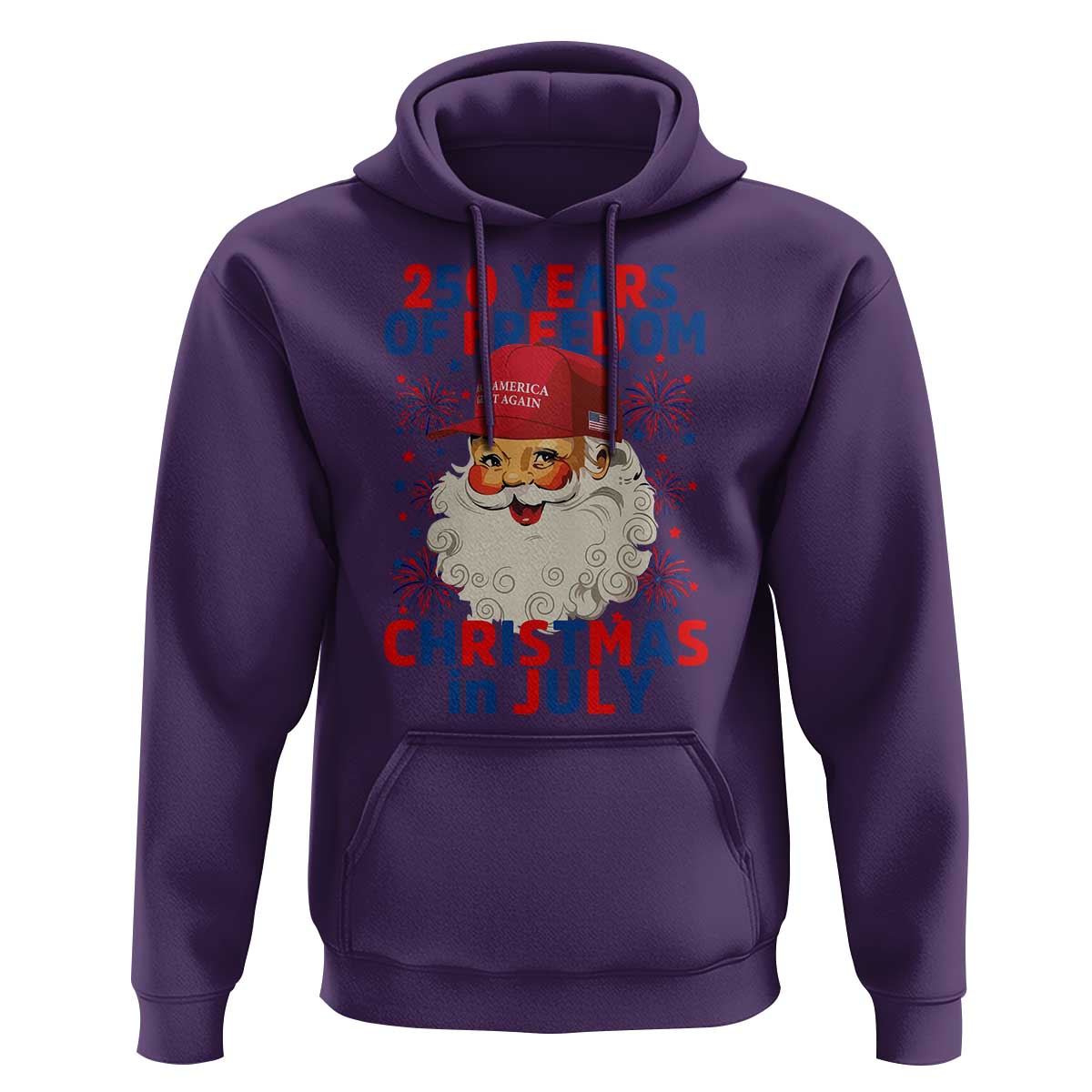 250 Years Of Freedom Hoodie Funny Santa Christmas in July