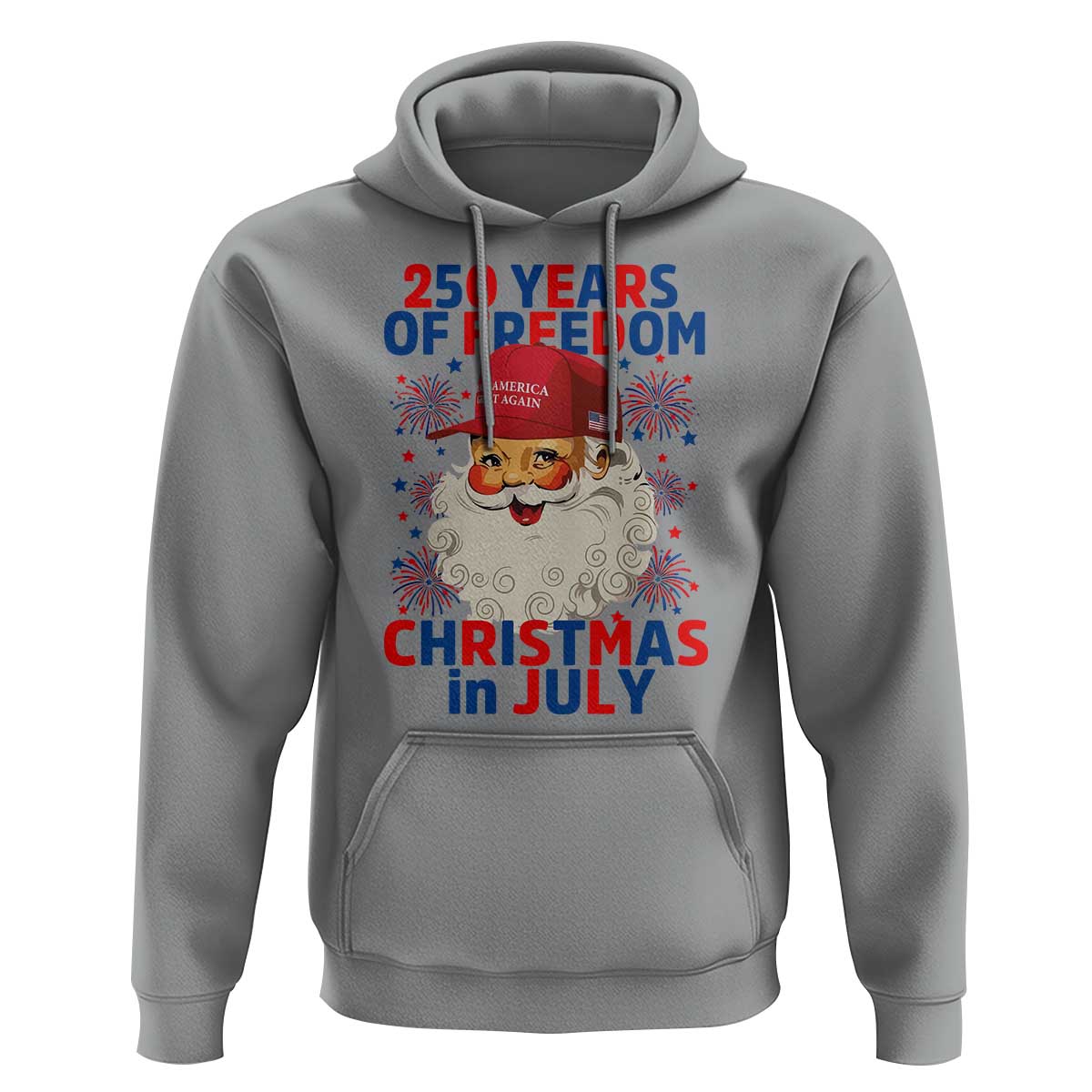 250 Years Of Freedom Hoodie Funny Santa Christmas in July