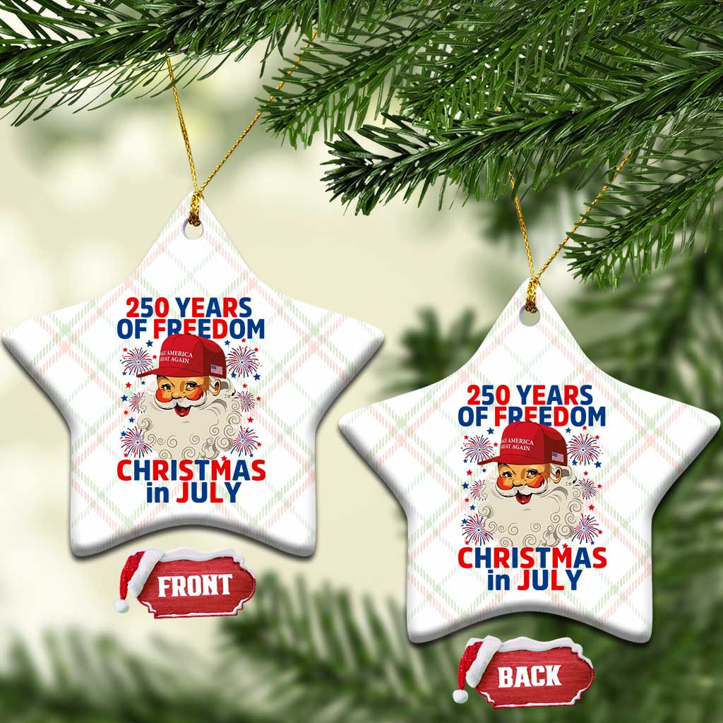 250 Years Of Freedom Ceramic Ornament Funny Santa Christmas in July