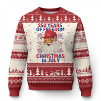 250 Years Of Freedom Ugly Christmas Sweater Funny Santa Christmas in July