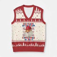 250 Years Of Freedom V-Neck Knit Sweater Vest Funny Santa Christmas in July