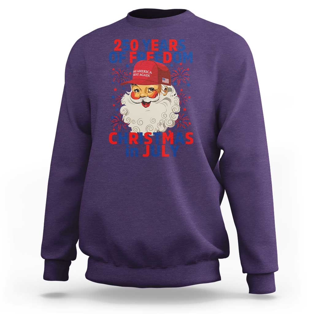 250 Years Of Freedom Sweatshirt Funny Santa Christmas in July