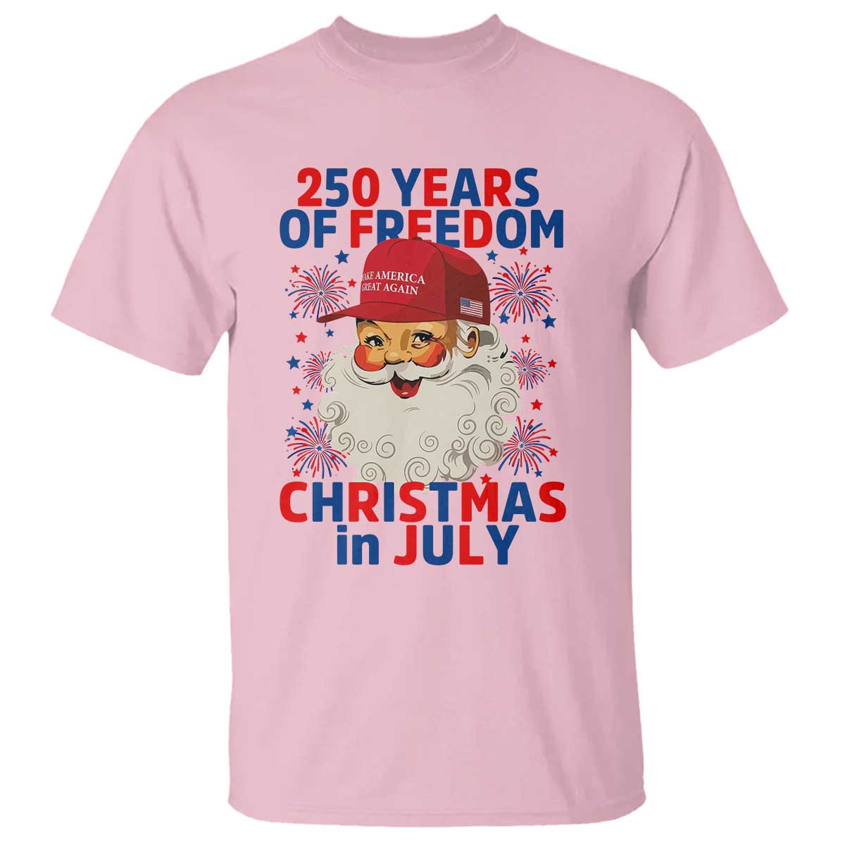 250 Years Of Freedom T Shirt Funny Santa Christmas in July
