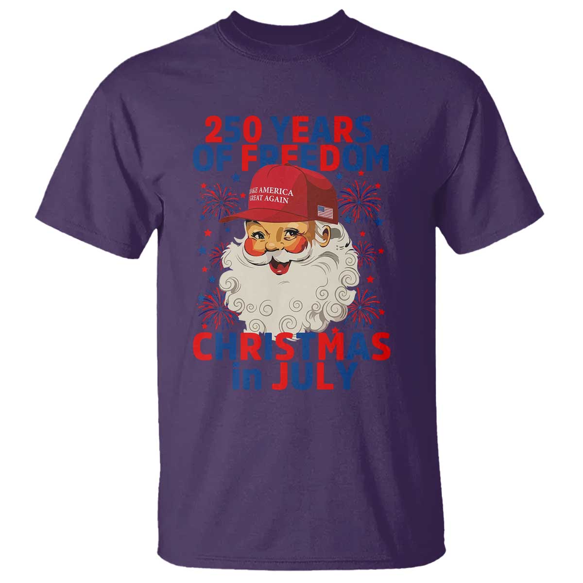 250 Years Of Freedom T Shirt Funny Santa Christmas in July