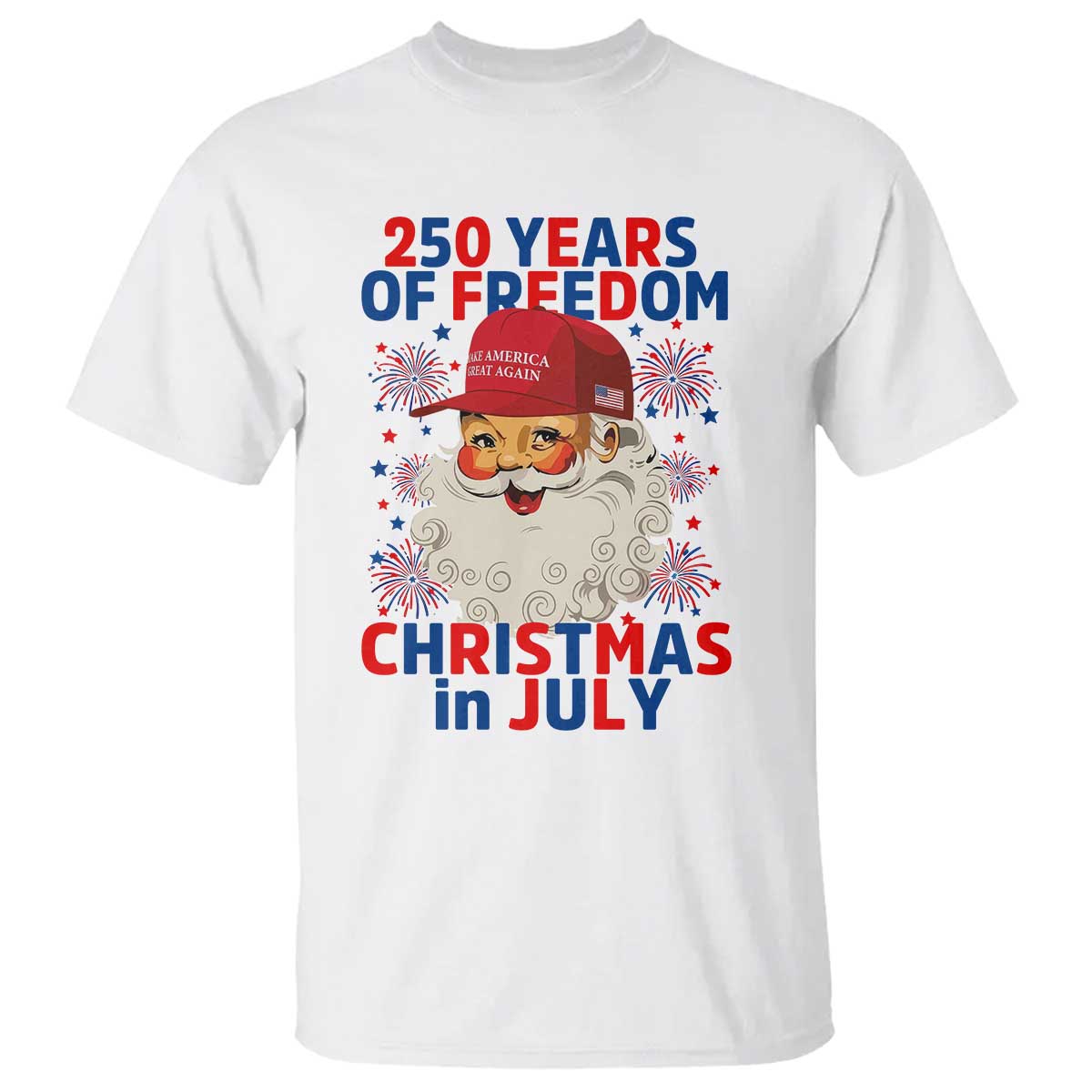 250 Years Of Freedom T Shirt Funny Santa Christmas in July