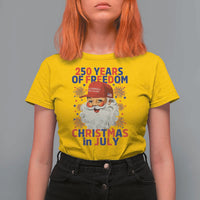 250 Years Of Freedom T Shirt For Women Funny Santa Christmas in July