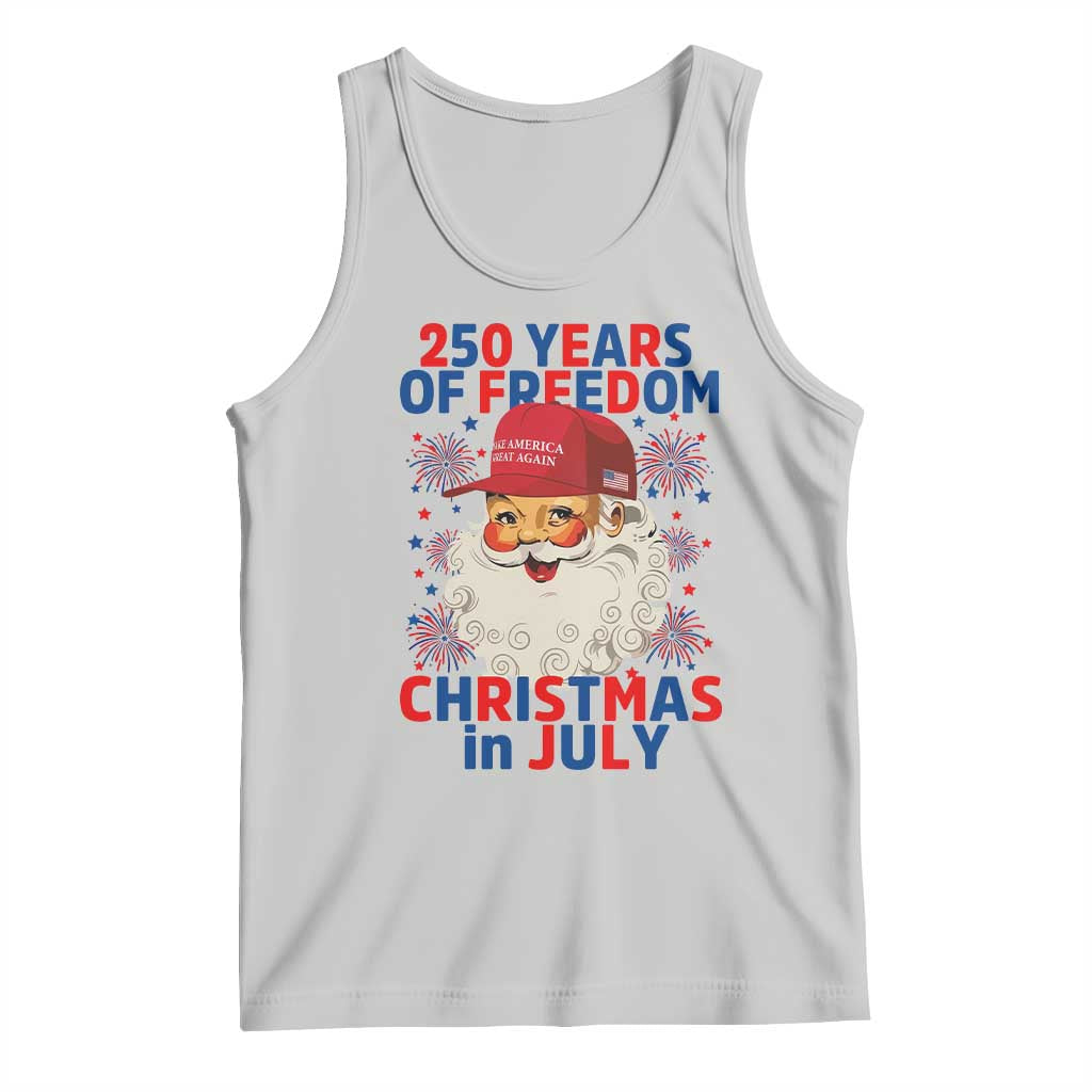 250 Years Of Freedom Tank Top Funny Santa Christmas in July