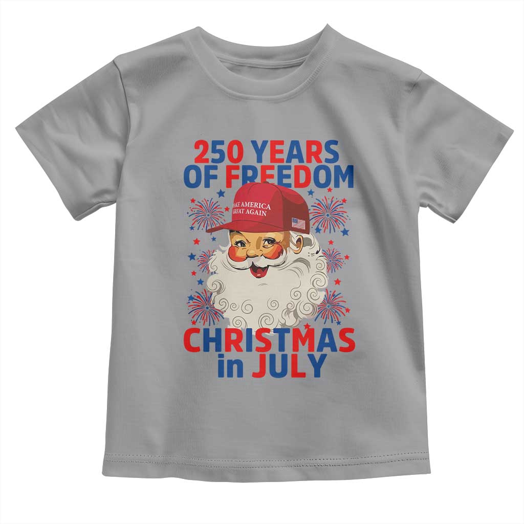 250 Years Of Freedom Toddler T Shirt Funny Santa Christmas in July