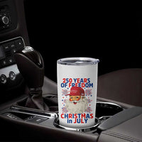 250 Years Of Freedom Tumbler Cup Funny Santa Christmas in July