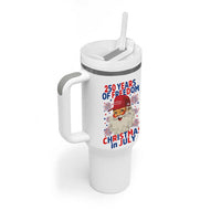 250 Years Of Freedom Tumbler With Handle Funny Santa Christmas in July