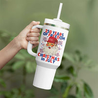 250 Years Of Freedom Tumbler With Handle Funny Santa Christmas in July