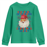 250 Years Of Freedom Youth Sweatshirt Funny Santa Christmas in July