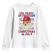 250 Years Of Freedom Youth Sweatshirt Funny Santa Christmas in July