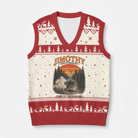 Jimothy Raccoon Seattle Meme V-Neck Knit Sweater Vest Viral Trash Panda Do Not Pet The Round King