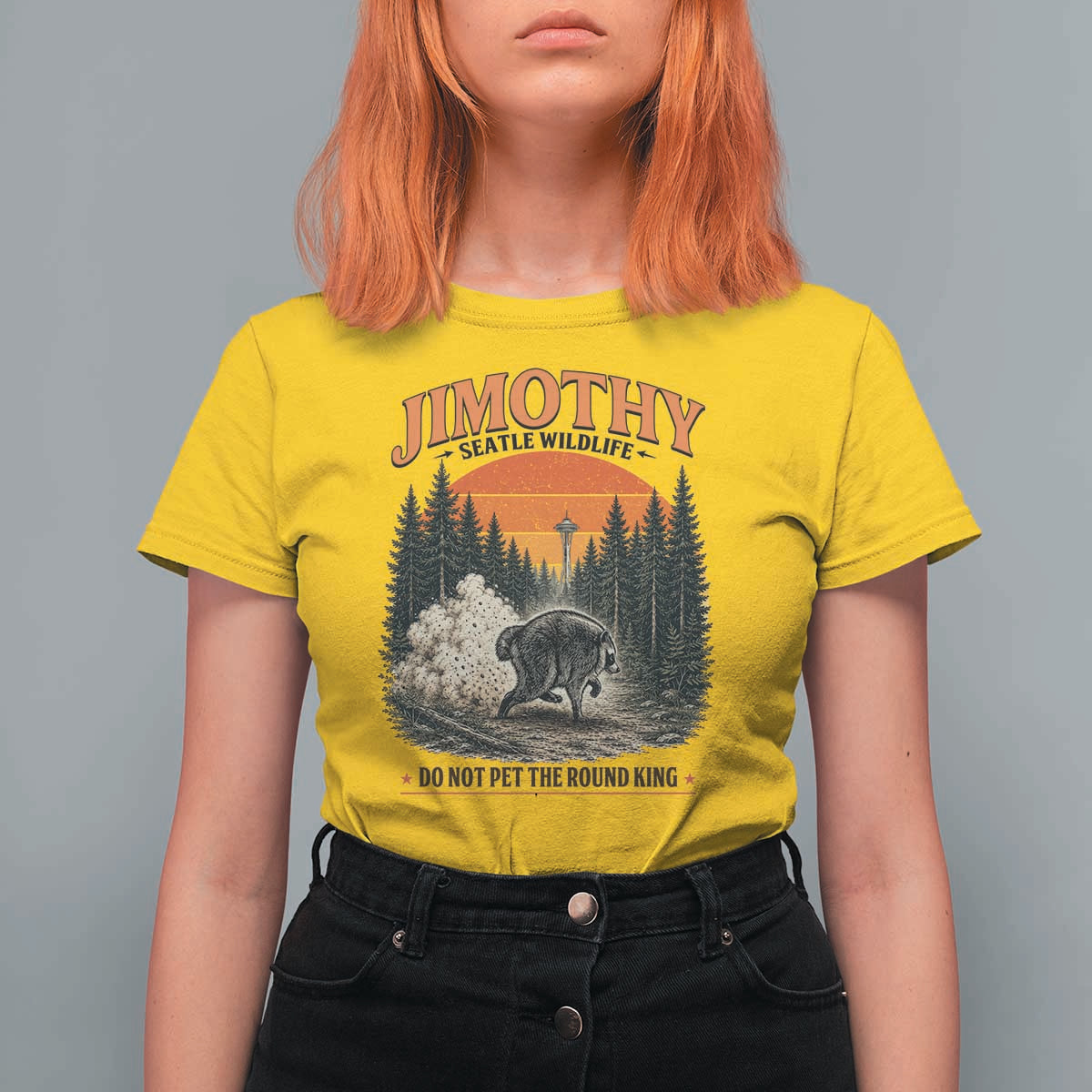 Jimothy Raccoon Seattle Meme T Shirt For Women Viral Trash Panda Do Not Pet The Round King