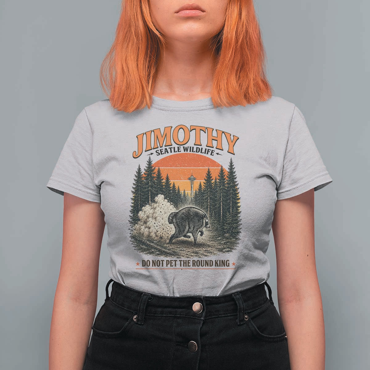 Jimothy Raccoon Seattle Meme T Shirt For Women Viral Trash Panda Do Not Pet The Round King