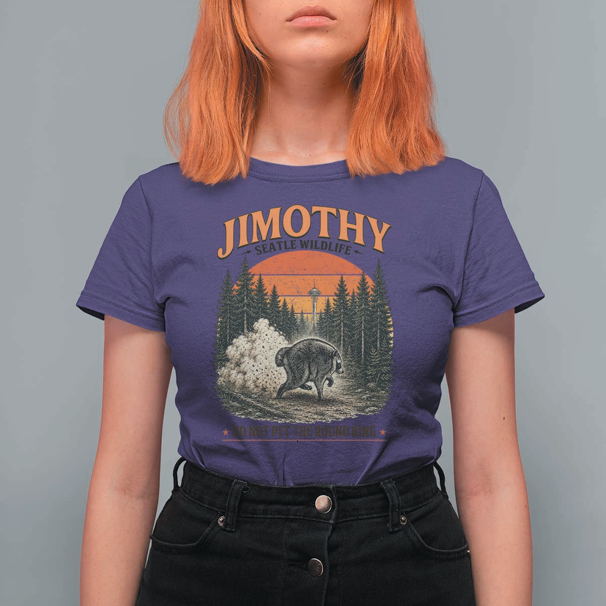 Jimothy Raccoon Seattle Meme T Shirt For Women Viral Trash Panda Do Not Pet The Round King