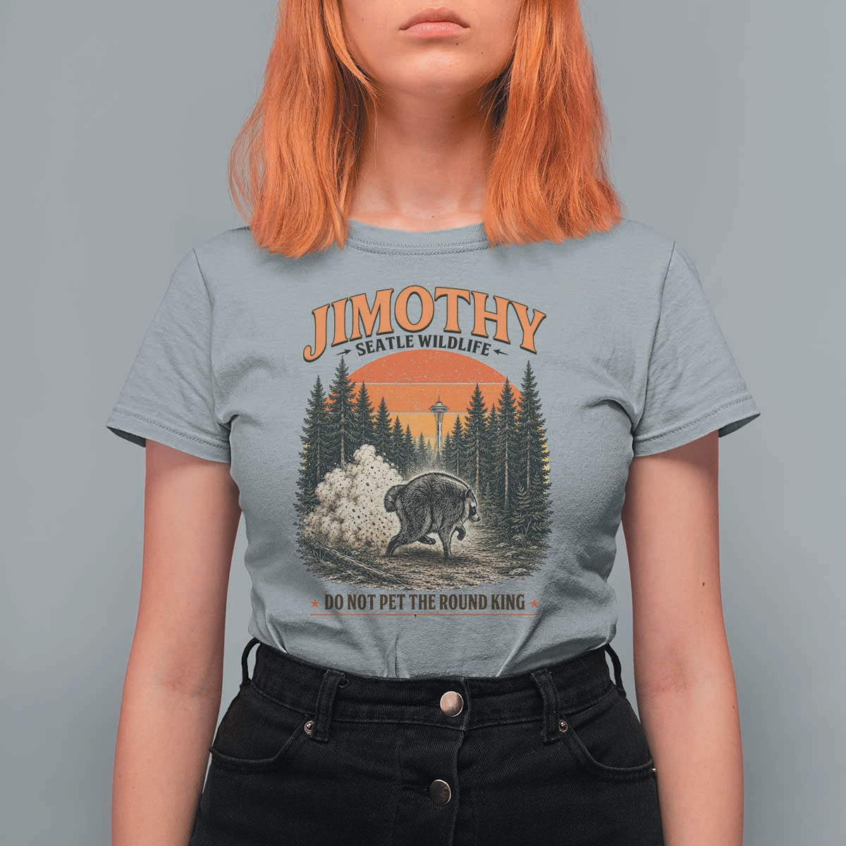Jimothy Raccoon Seattle Meme T Shirt For Women Viral Trash Panda Do Not Pet The Round King