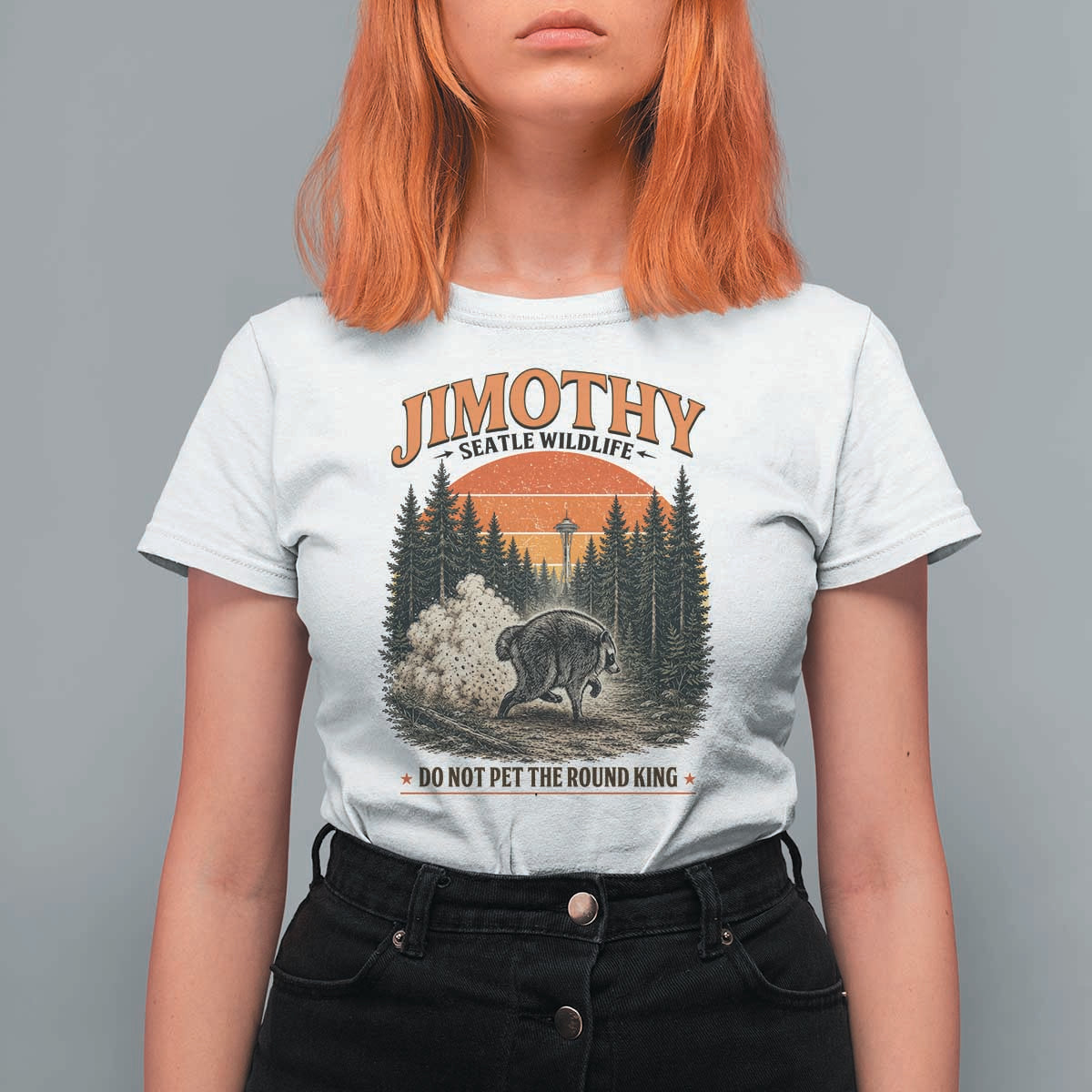 Jimothy Raccoon Seattle Meme T Shirt For Women Viral Trash Panda Do Not Pet The Round King