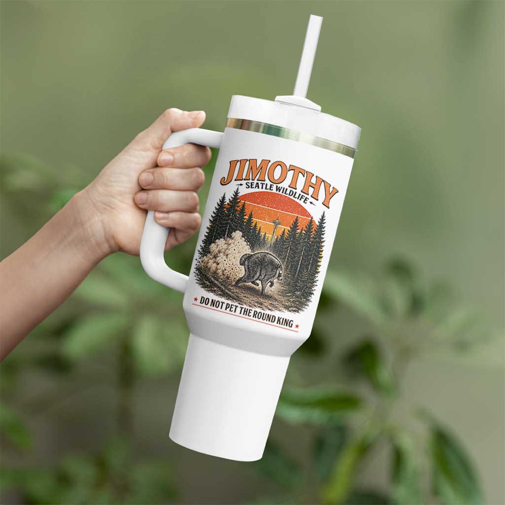 Jimothy Raccoon Seattle Meme Tumbler With Handle Viral Trash Panda Do Not Pet The Round King