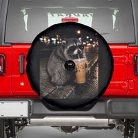 Jimothy Raccoon Seattle Drinking Iced Coffee Meme Spare Tire Cover Viral Trash Panda Seattle Animal Meme
