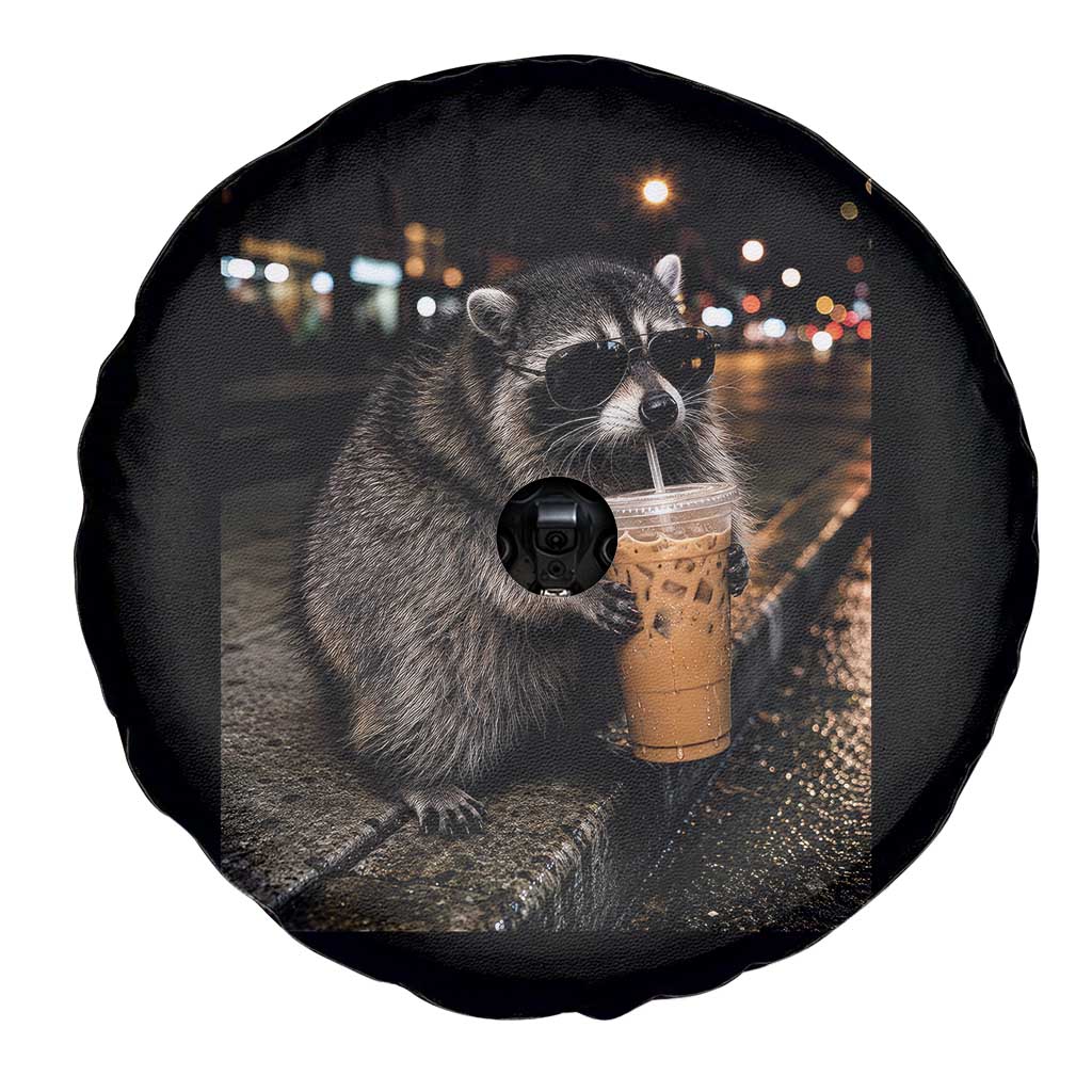 Jimothy Raccoon Seattle Drinking Iced Coffee Meme Spare Tire Cover Viral Trash Panda Seattle Animal Meme