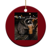 Jimothy Raccoon Seattle Drinking Iced Coffee Meme Ceramic Ornament Viral Trash Panda Seattle Animal Meme