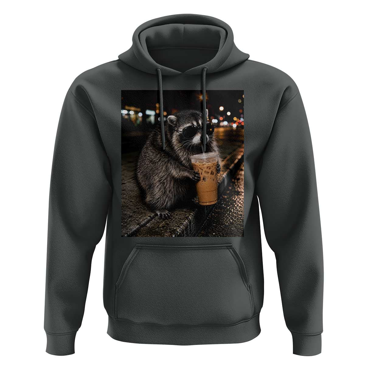 Jimothy Raccoon Seattle Drinking Iced Coffee Meme Hoodie Viral Trash Panda Seattle Animal Meme