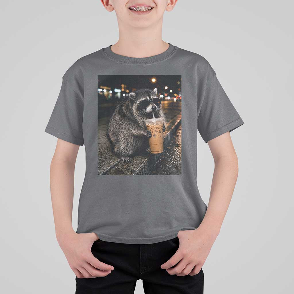 Jimothy Raccoon Seattle Drinking Iced Coffee Meme T Shirt For Kid Viral Trash Panda Seattle Animal Meme