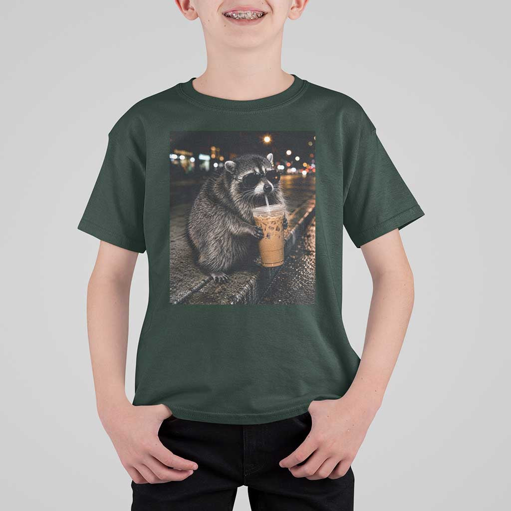 Jimothy Raccoon Seattle Drinking Iced Coffee Meme T Shirt For Kid Viral Trash Panda Seattle Animal Meme
