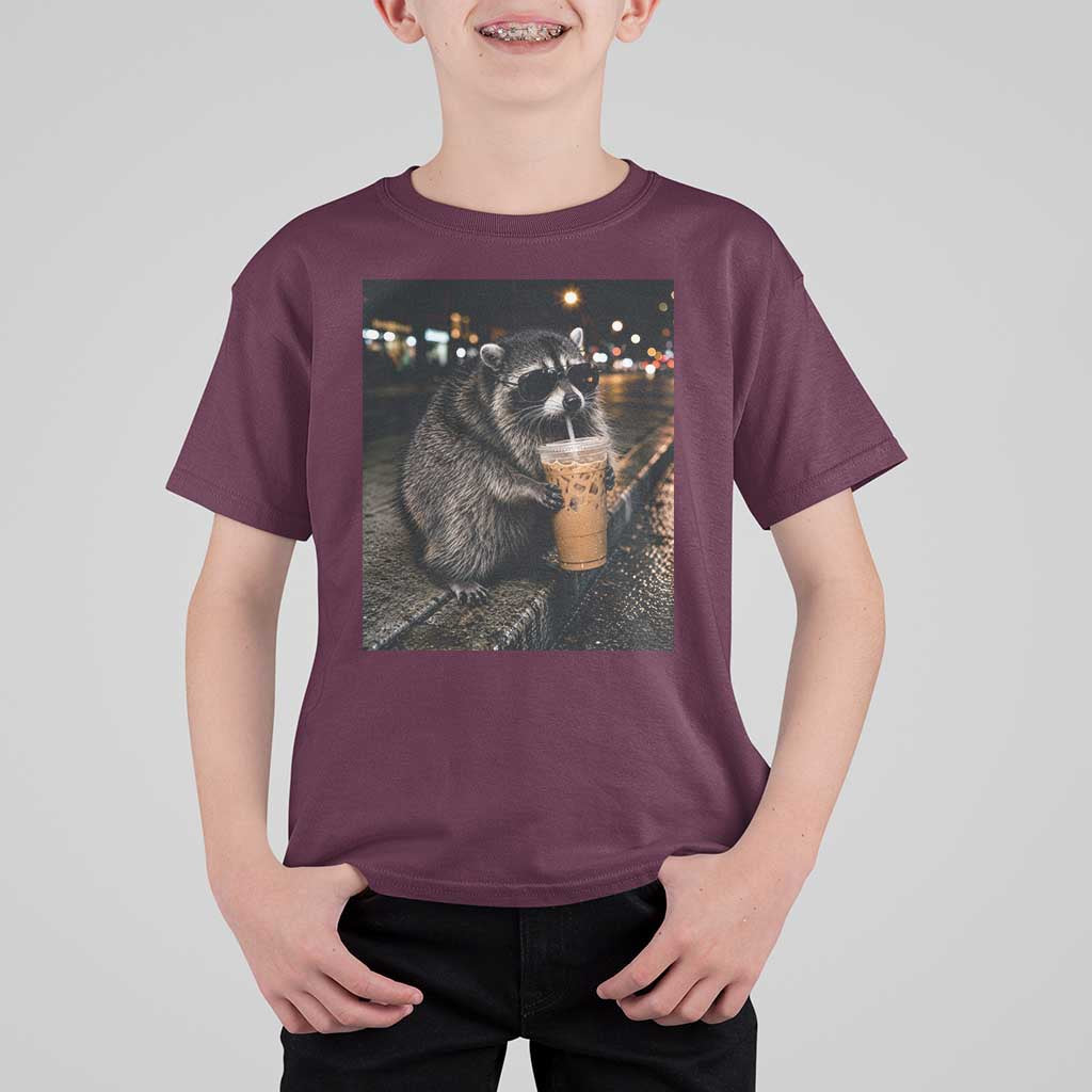 Jimothy Raccoon Seattle Drinking Iced Coffee Meme T Shirt For Kid Viral Trash Panda Seattle Animal Meme