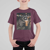 Jimothy Raccoon Seattle Drinking Iced Coffee Meme T Shirt For Kid Viral Trash Panda Seattle Animal Meme
