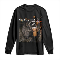 Jimothy Raccoon Seattle Drinking Iced Coffee Meme Long Sleeve Shirt Viral Trash Panda Seattle Animal Meme