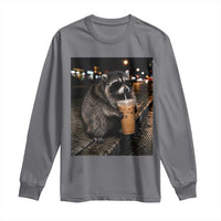 Jimothy Raccoon Seattle Drinking Iced Coffee Meme Long Sleeve Shirt Viral Trash Panda Seattle Animal Meme