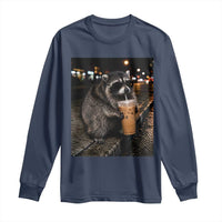 Jimothy Raccoon Seattle Drinking Iced Coffee Meme Long Sleeve Shirt Viral Trash Panda Seattle Animal Meme