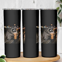 Jimothy Raccoon Seattle Drinking Iced Coffee Meme Skinny Tumbler Viral Trash Panda Seattle Animal Meme