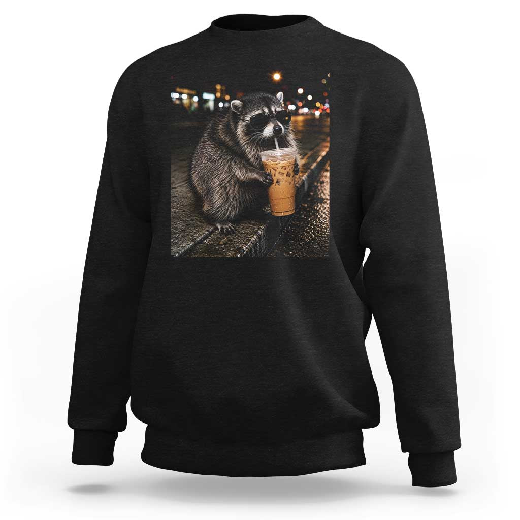 Jimothy Raccoon Seattle Drinking Iced Coffee Meme Sweatshirt Viral Trash Panda Seattle Animal Meme